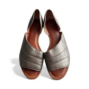 1.STATE Celvin d'Orsay flat sandal in pewter or bronze leather women sz 9